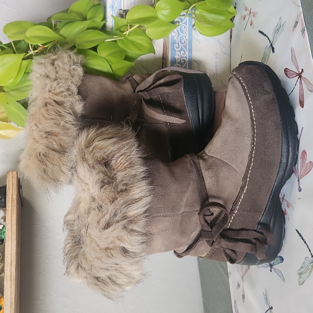 Sorel Northern Lite Tall 2 Tone Brown Suede Boots Sz 8